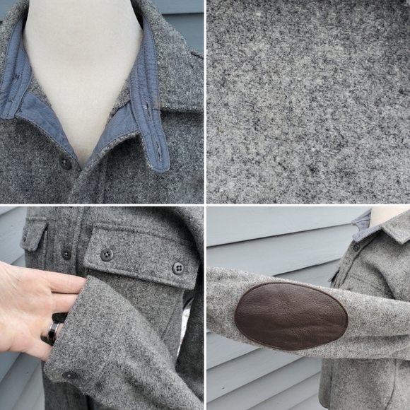 Engineered Garments Faribault Woolen Mills Gray Wool Military Blanket CPO Shirt - Picture 4 of 7